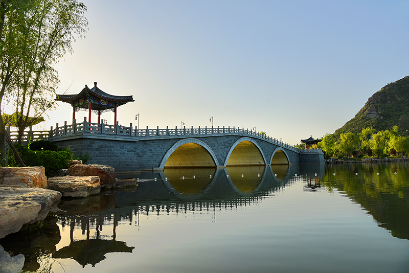 濟南華山洼濕地公園崇正橋、煙雨橋